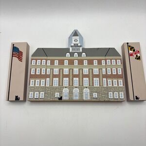 Cats Meow Village Hagerstown MD City Hall Maryland American Flag Set Faline 1991